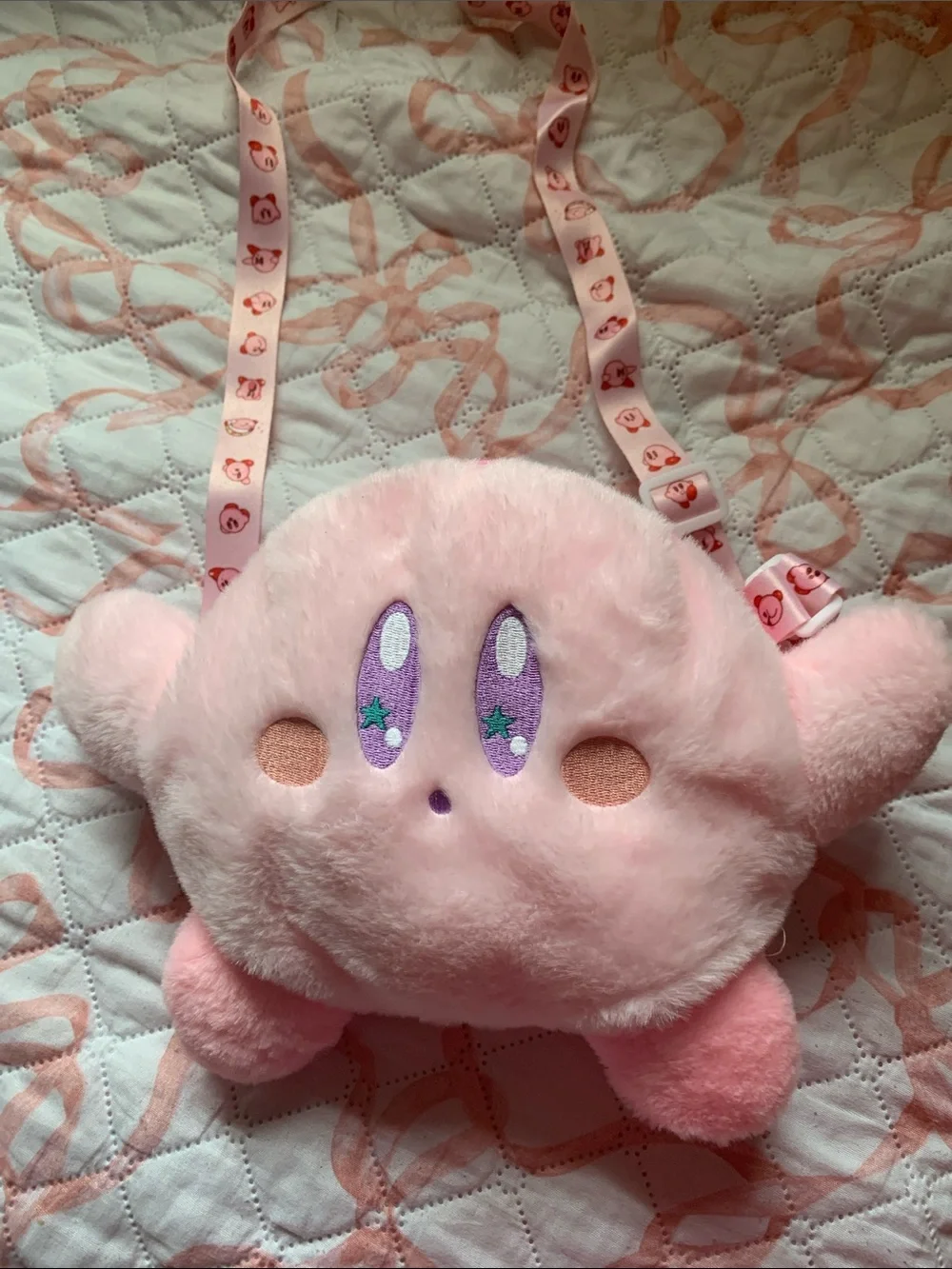 Plush Pink Character Kids Crossbody Bag - Cute Star-Eye Design